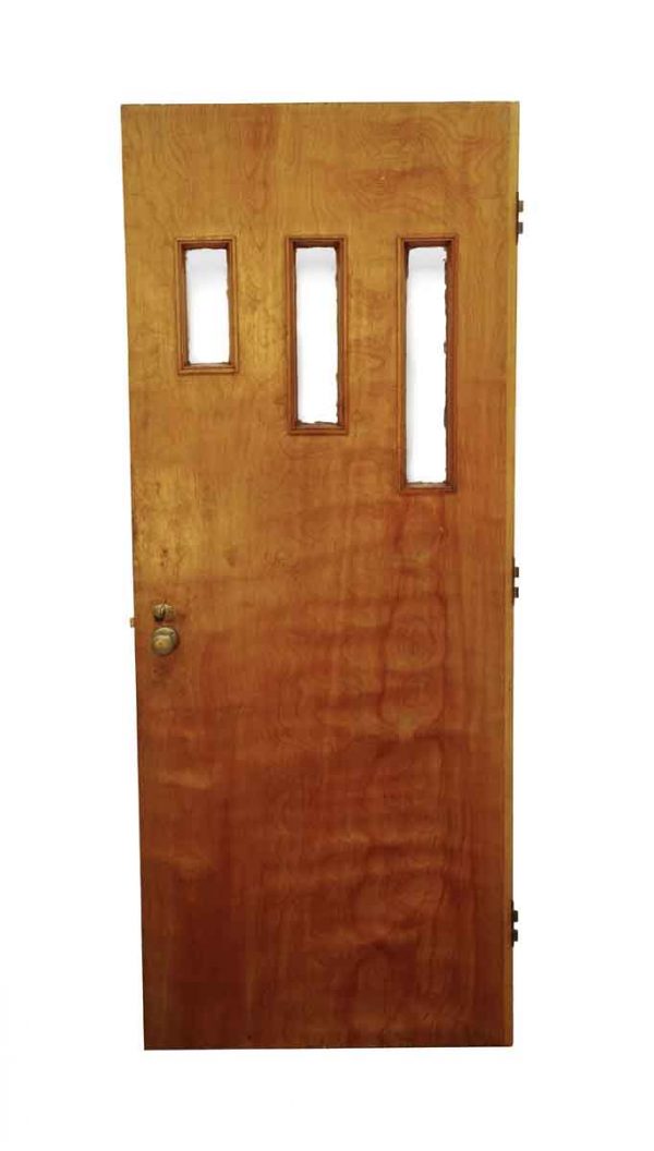 Entry Doors - Antique 3 Lites Wood Entry Door 79.25 x 31.875