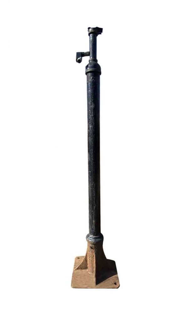 Exterior Materials - 1940s Cast Iron Black 7 ft Lamp Post