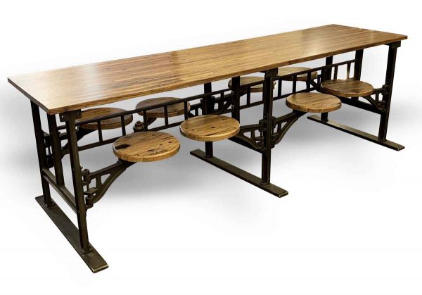 Farm Tables - Custom Eight Swing Seat Industrial Flooring Factory Table