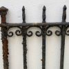Railings & Posts - Pair of Wrought Iron Serpentine Newel Posts & Fence