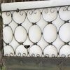 Railings & Posts - Wrought Iron Trellis Cast Iron Base Fence Section
