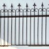 Railings & Posts - 1910 Antique Wrought Iron Fleur De Lis Fence Section