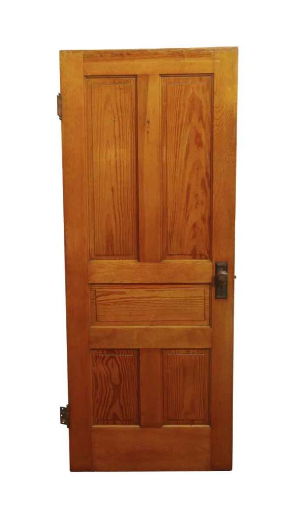 Standard Doors - Antique 5 Pane Yellow Pine Passage Door 79.5 x 31.875
