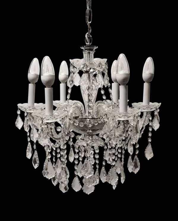 Chandeliers - 6 Arm Crystal Chandelier from Upper East Side NYC
