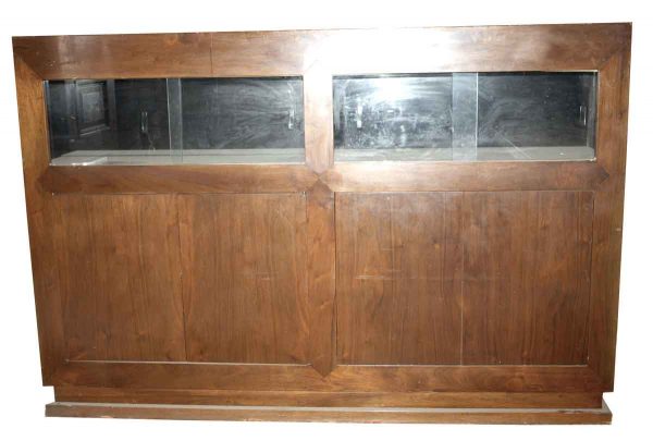 Commercial Furniture - Vintage 8 ft W Walnut Showcase with Front Cabinets