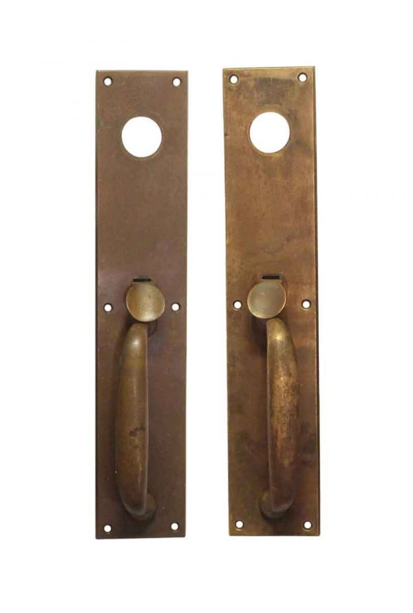 Door Pulls - Pair of Classic Sargent Bronze 14.5 in. Thumb Latch Door Pulls