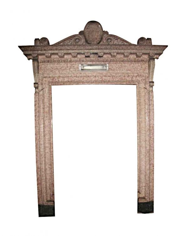 Famous Building Artifacts - Antique 1920s Coney Island NY Rose Marble Door Surround