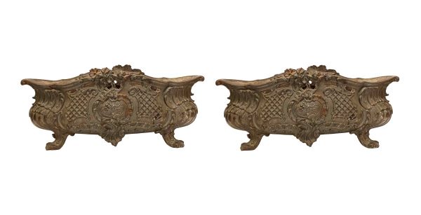 Garden Elements - Pair of Antique Cast Iron French Planters