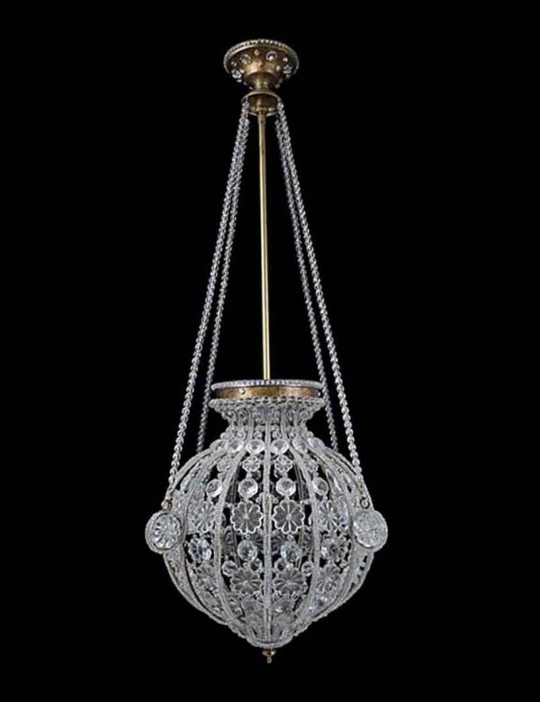 Globes - Crystal Sphere Pendant Light with Crystal Beaded Chains