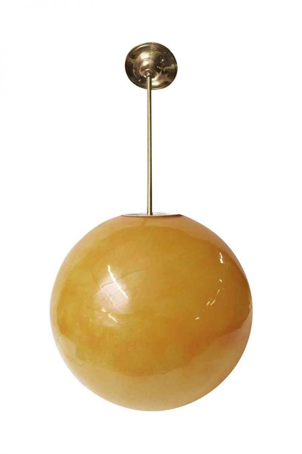 Globes - Mid Century Orange Glass Ball Pendant Light
