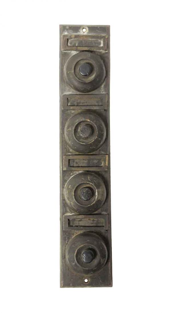 Knockers & Door Bells - Salvaged Bronze 4 Apartment Doorbell Unit