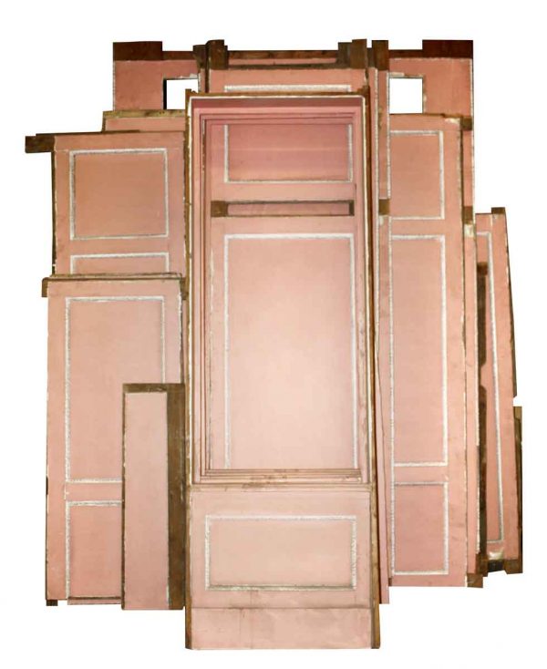 Paneled Rooms & Wainscoting - Antique Hand Painted Pastel Pink Wood Paneling