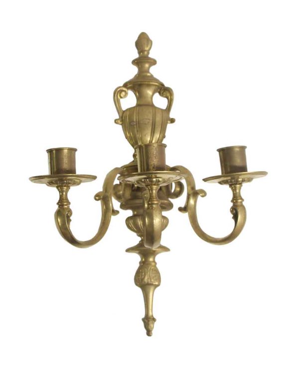 Sconces & Wall Lighting - Federal Cast Brass 3 Arm Wall Sconce