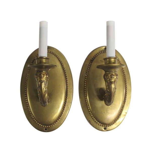 Sconces & Wall Lighting - Traditional Large Brass Oval 1 Arm Wall Sconces