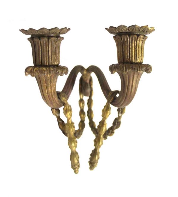 Sconces & Wall Lighting - Vintage Cast Metal Tulip Candle Wall Sconce