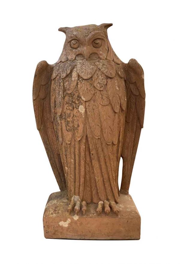 Statues & Sculptures - Antique Terra Cotta Owl Statue