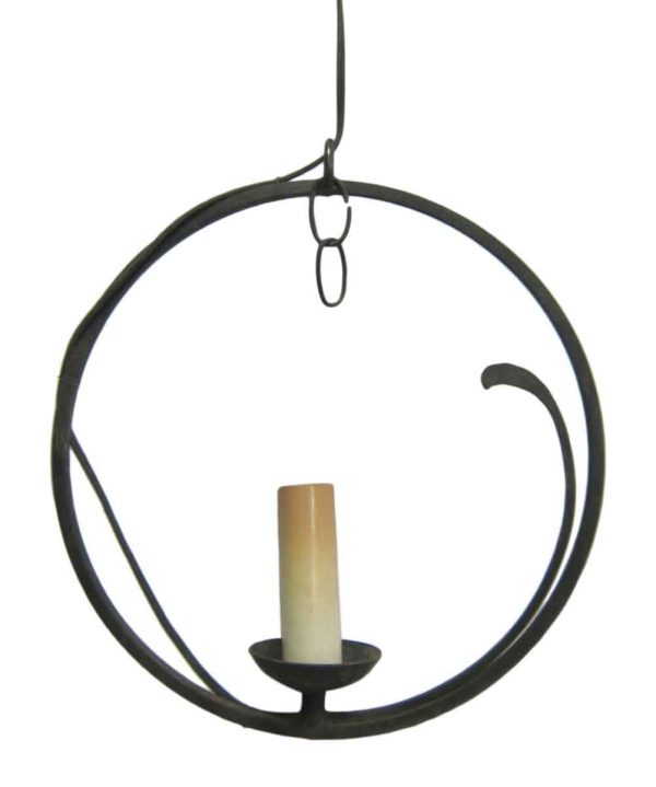 Up Lights - Circular Cast Iron Candlestick Pendant Light