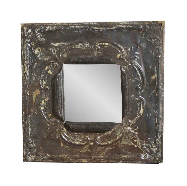 Antique Tin Mirrors - Square Brown Antique Tin Mirror