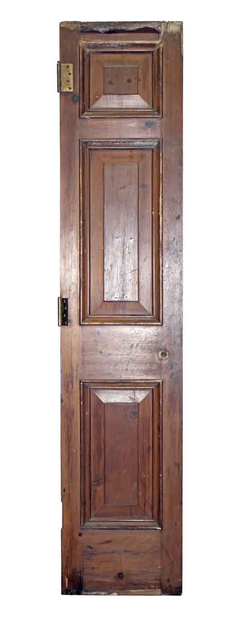 Closet Doors - Antique 3 Pane Wood Stain Closet Door 84.25 x 17.75