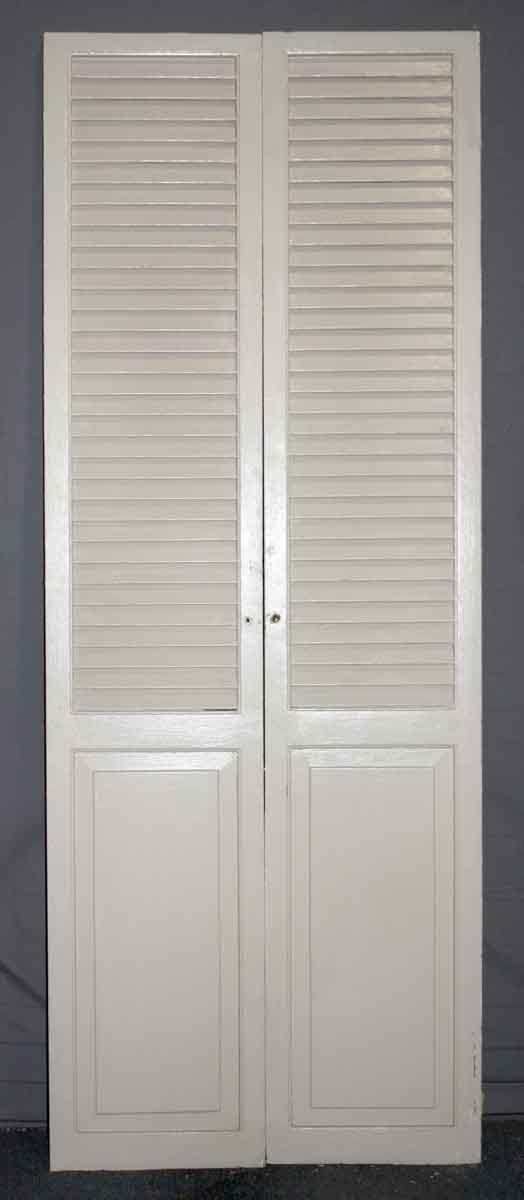 Closet Doors - Vintage Folding Louver Closet Double Doors 84 x 28