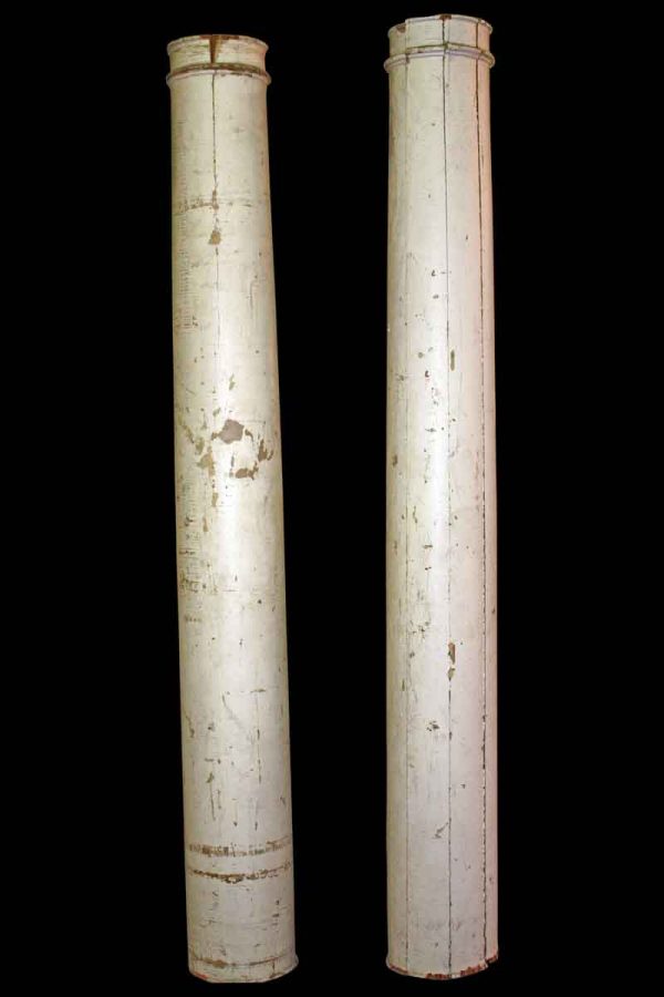 Columns & Pilasters - Pair of Antique 8 ft Wood Columns