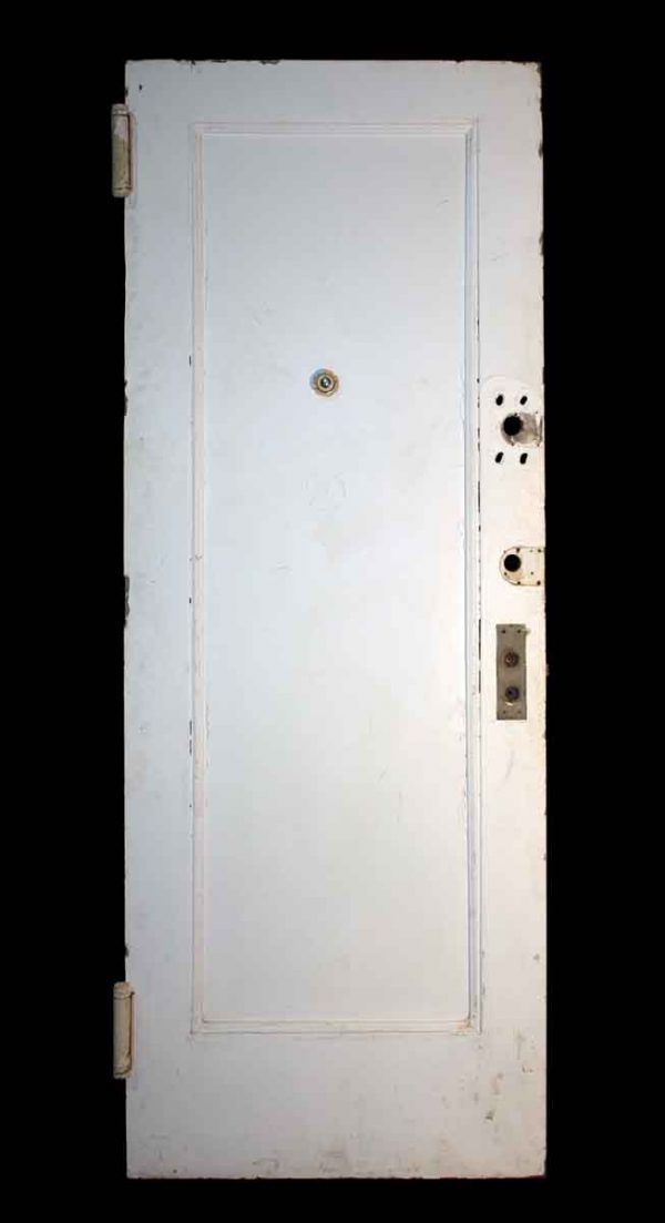Commercial Doors - Salvaged Single Pane Metal NYC Apartment Door 83 x 32