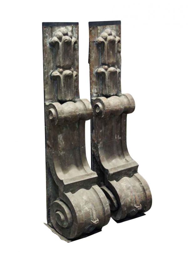 Corbels - Pair of Large Copper Architectural Corbels with Wood Backing
