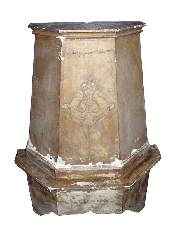 Exterior Materials - Ornate Gold Plaster Fireplace Chimney