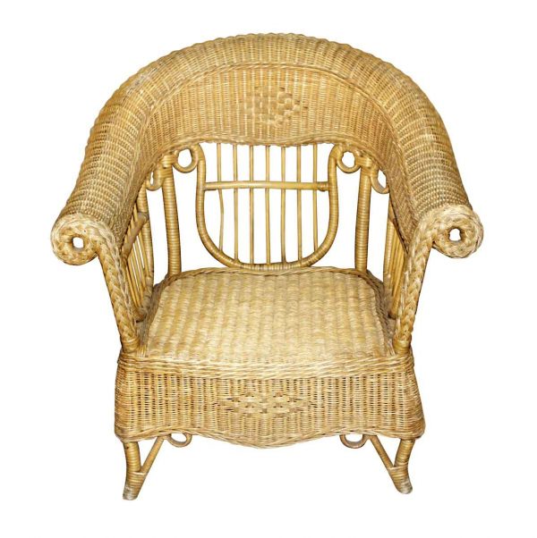 Flea Market - Antique Wicker Chair with Harp Motif