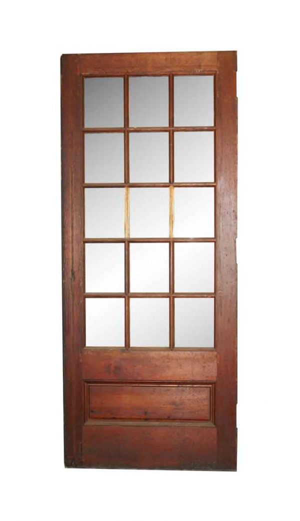French Doors - Antique 15 Lite 1 Pane Wood French Door 83 x 35