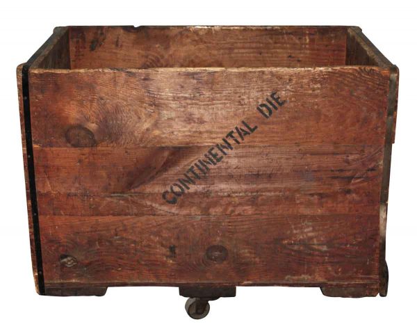 Industrial - Antique Wooden Crate with Wheels