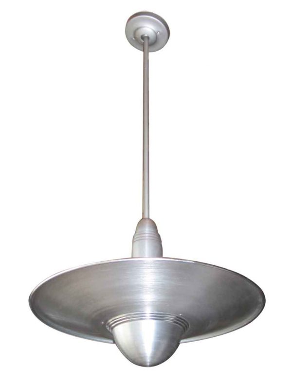 Industrial & Commercial - Art Deco Style Saucer Shaped Aluminum Hanging Light