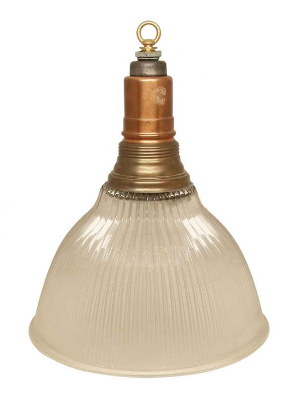 Industrial & Commercial - Clear Holophane Copper Fitter Pendant Light