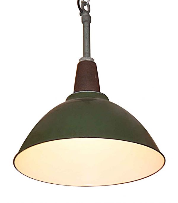 Industrial & Commercial - Vintage 18 in. Green Enamel Industrial Pendant Light