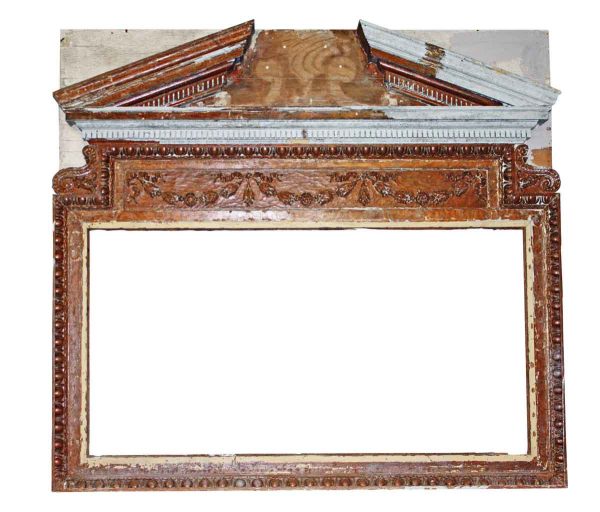 Overmantels & Mirrors - Wooden Over Mantel with Egg & Dart & Floral Detail