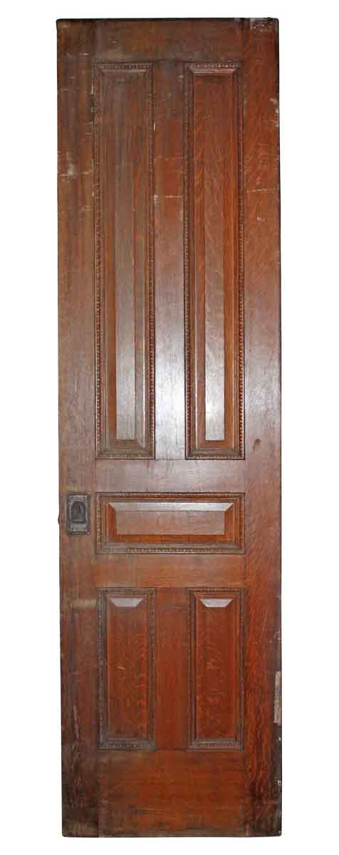 Pocket Doors - Antique 5 Pane Oak Pocket Door 100.5 x 27