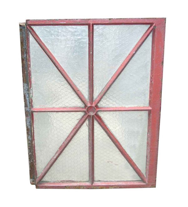 Reclaimed Windows - Reclaimed Con-Ed Plant Cast Iron Chicken Wire Window 38 x 28