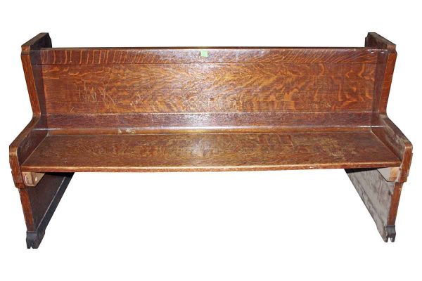 Religious Antiques - Antique 6 ft Double Sided Tiger Oak Church Pew