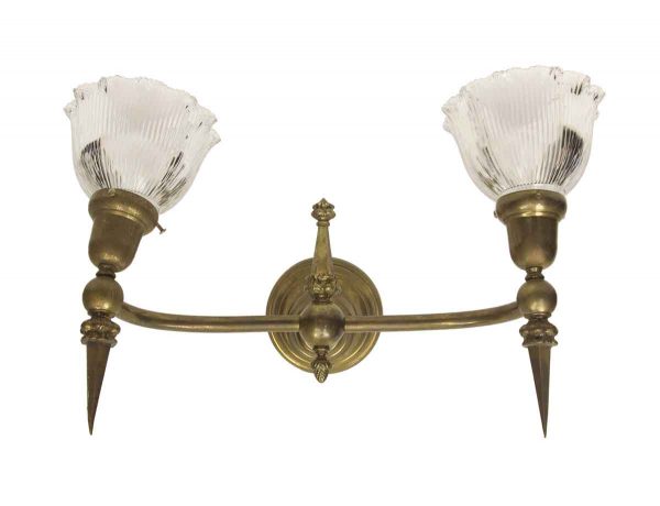 Sconces & Wall Lighting - Turn of the Century Brass & Glass Wall Sconces