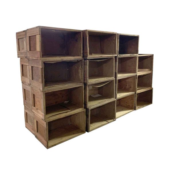 Shelves & Racks - Vintage Pine Wooden Storage Crate Shelves