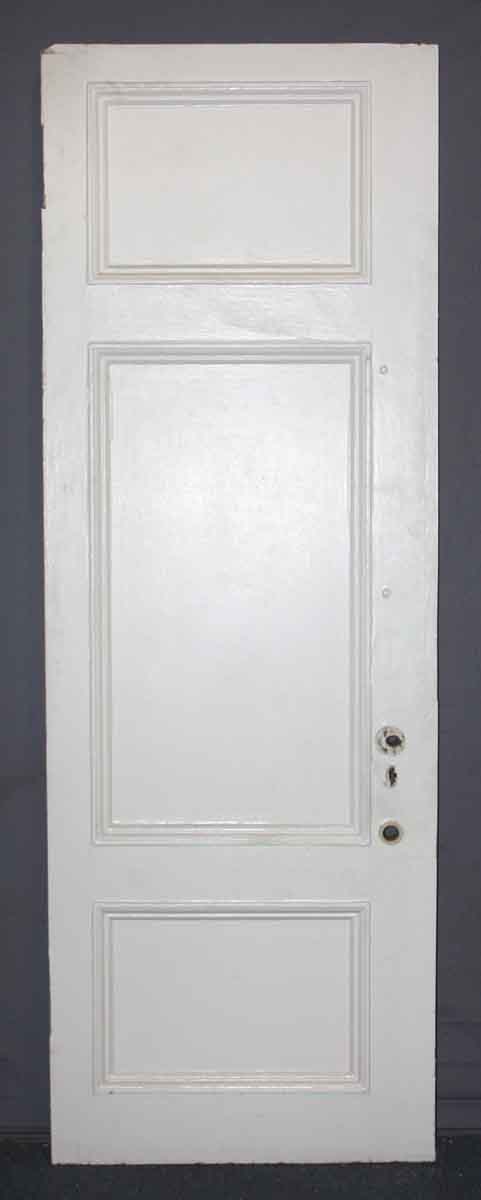 Standard Doors - Vintage 3 Pane White Wood Privacy Door 84 x 29.25