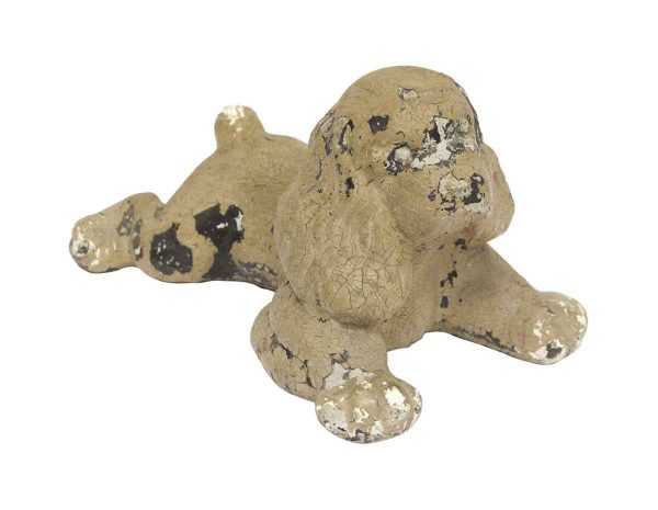 Statues & Sculptures - Distressed Brown Painted Cast Stone Cocker Spaniel Dog