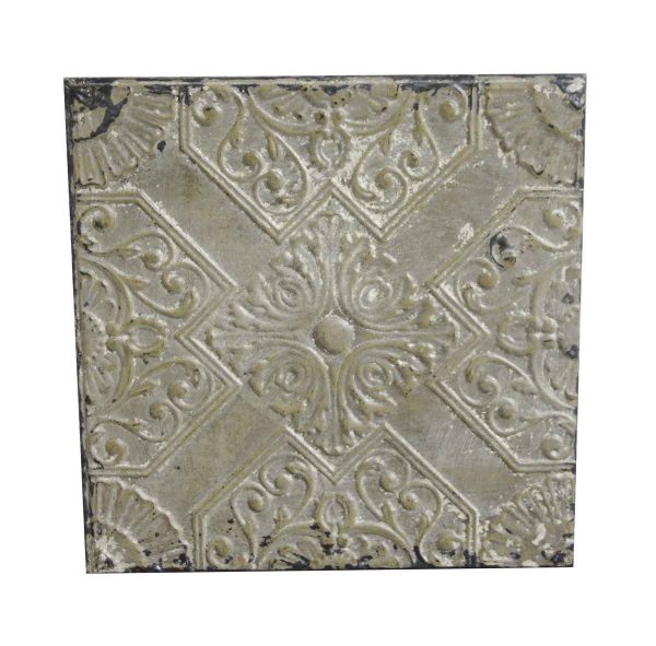 Tin Panels - Gray Four Fold Floral Antique Tin Panel