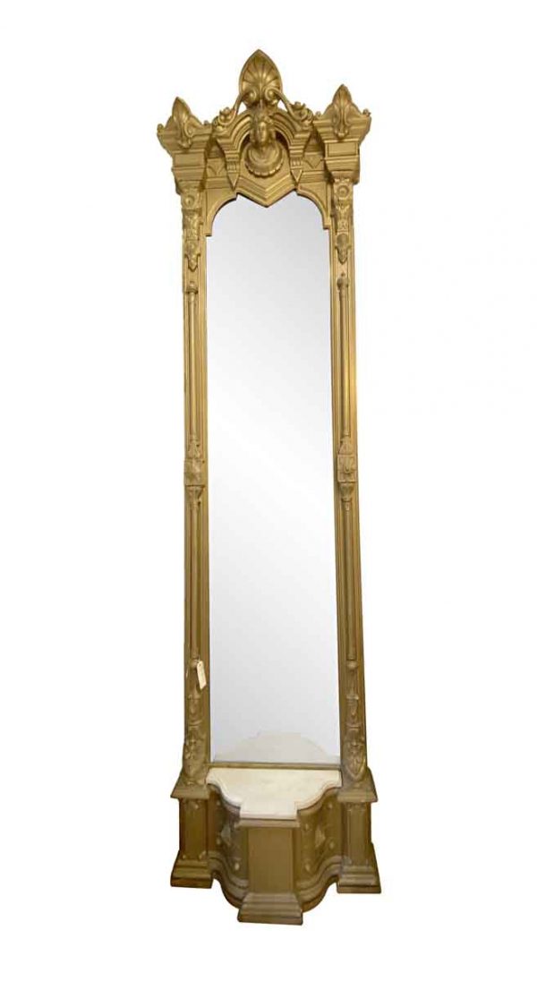 Antique Mirrors - 19th Century Victorian Gold Pier Mirror