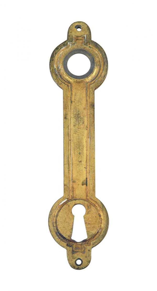 Back Plates - 7.375 in. Brass French Door Back Plate with Keyhole