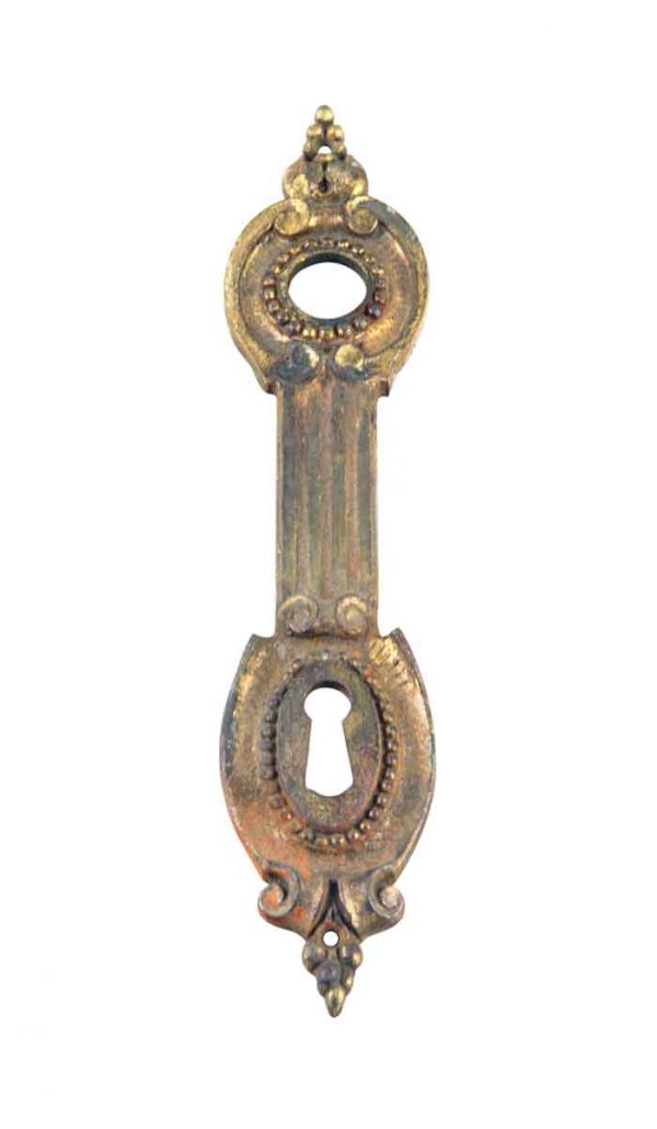 Back Plates - 8.875 in. French Escutcheon Door Back Plate with Keyhole