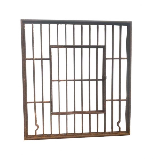 Balconies & Window Guards - Iron Jail Window with Single Door Opening 38 x 41