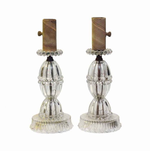 Candelabra Lamps - Vintage Pair of Small Glass Vanity Lamps