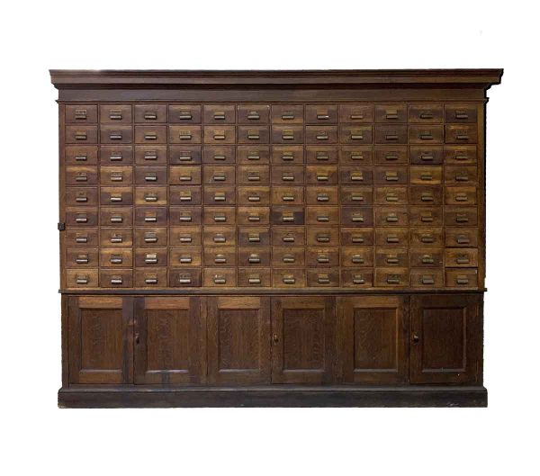 Commercial Furniture - Late 1800s Apothecary Card Catalog Wood Cabinet