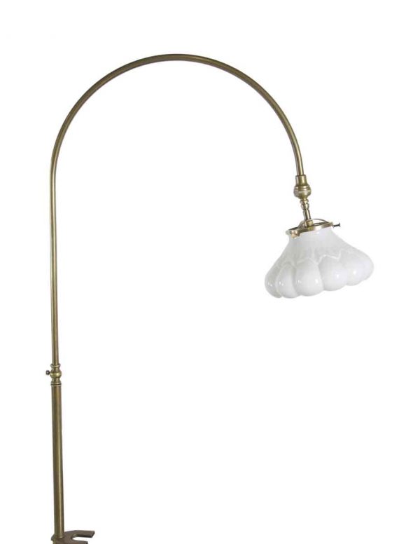 Desk Lamps - 1910 Gooseneck Brass Milk Glass Globe Desk Lamp